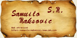 Samuilo Maksović vizit kartica